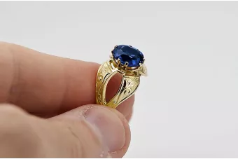 Sapphire 14K Yellow gold Ring Vintage vrc135y